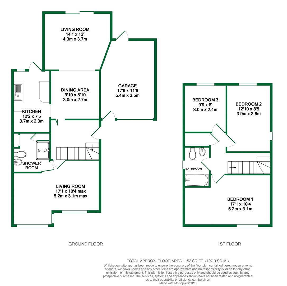 Floorplans For Uppingham Drive, Woodley, Reading