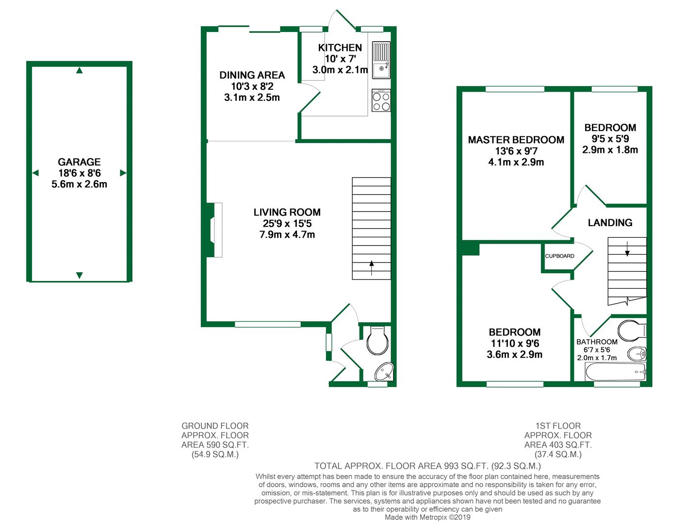 Floorplans For Hanwood Close, Woodley, Reading
