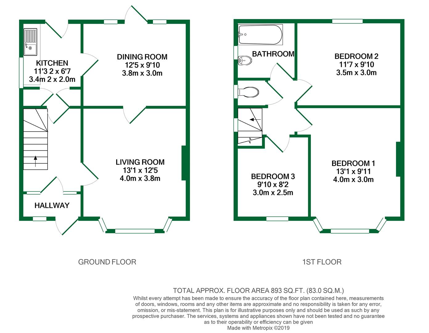 Floorplans For Silverdale Road, Earley, Reading