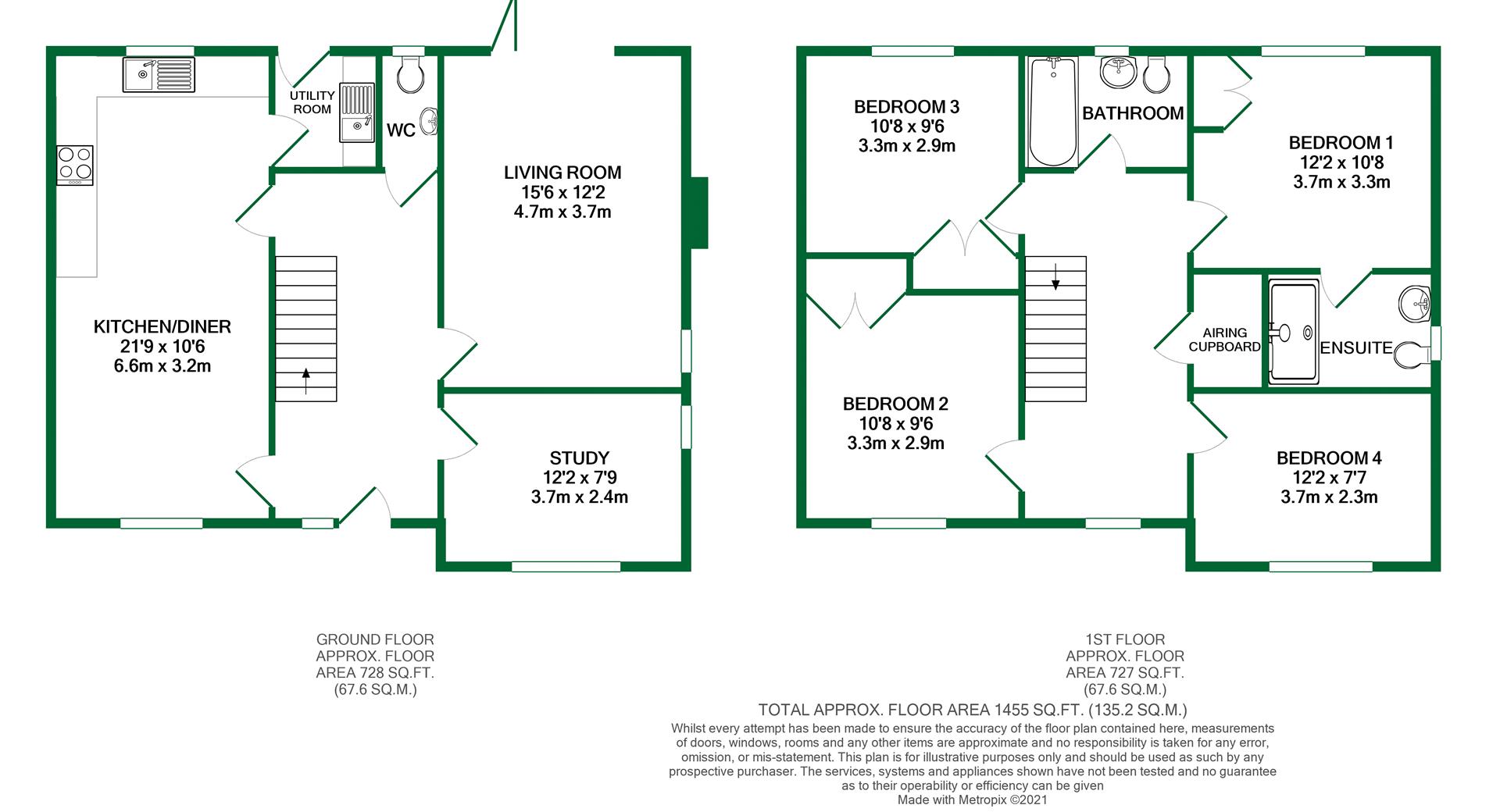 Floorplans For Wellington Close, Twyford, Reading