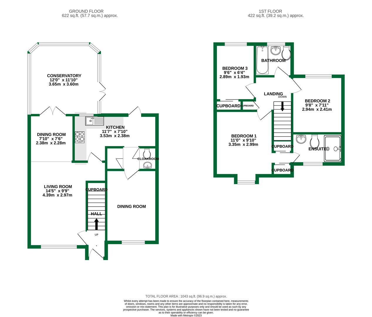 Floorplans For St. Johns Close, Woodley, Reading