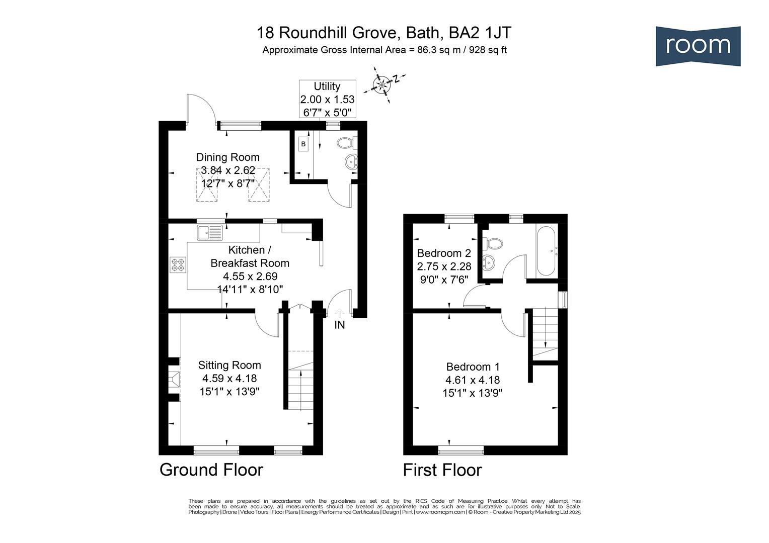 Floorplans For Roundhill Grove, Bath