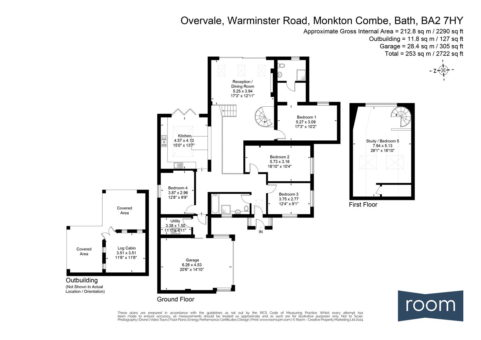 Floorplans For Monkton Combe, Bath