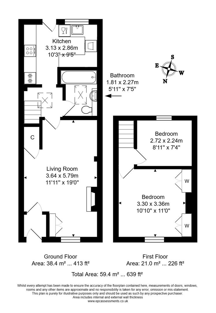 Floorplans For Albert Terrace, Twerton, Bath