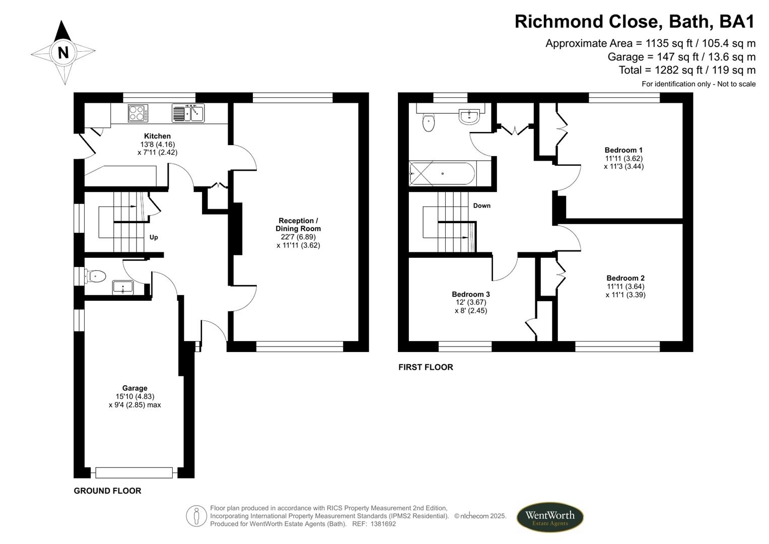 Floorplans For Richmond Close, Lansdown, Bath