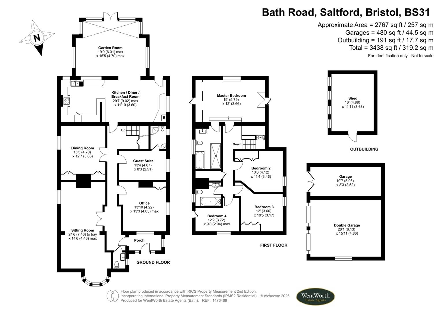 Floorplans For Bath Road, Saltford, Bristol